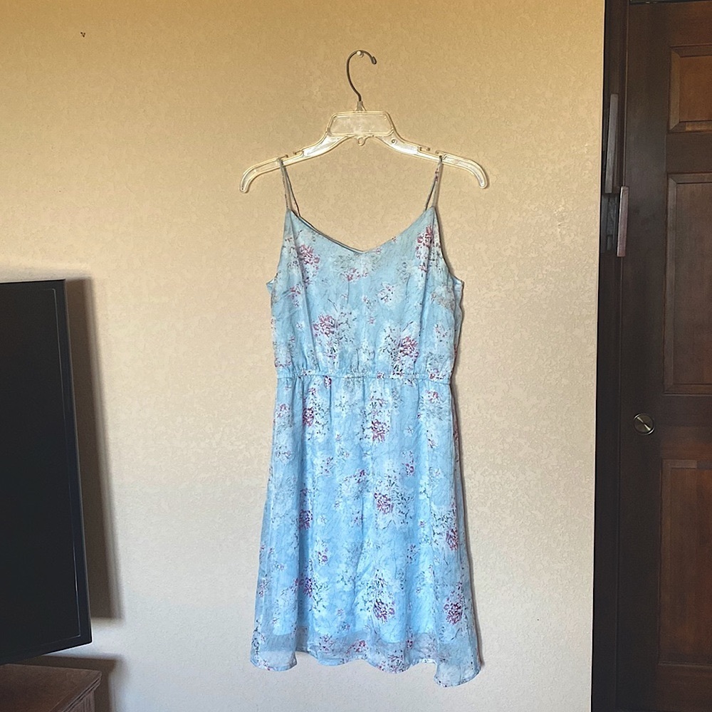 Blue Floral Mini Sundress ANGELEYE London UK Size 10 EU Size 5 US Size 6